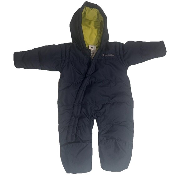 Columbia Snuggly Bunny Bunting Down One Piece Snowsuit Hooded Infant Size 18 Mon - Picture 1 of 9